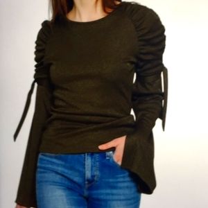 NWT Walter Baker Ruched Bell Sleeve Top Small